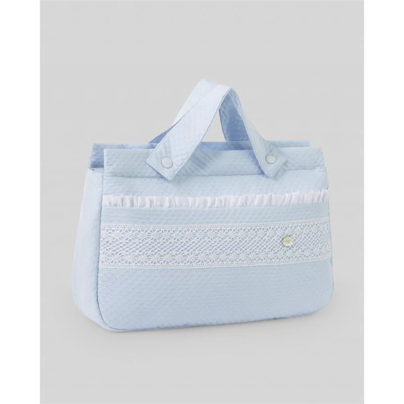Paz Rodriguez - Woven Bag Torres, Chalk Blue/White
