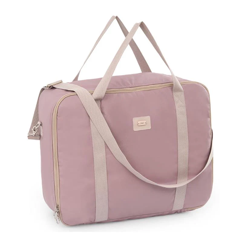 Paz Rodriguez Woven Faux Leather Diaper Bag Weekend Momo Polipiel (48X17x37h), Powder Pink
