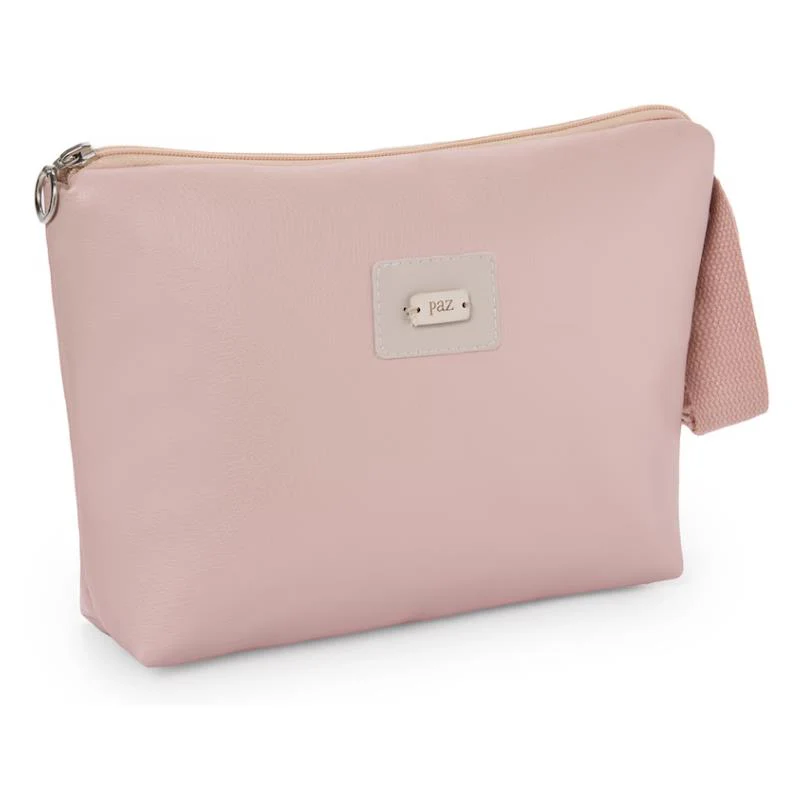 Paz Rodriguez Woven Faux Leather Neceser Momo Polipiel (30X8x22h), Powder Pink