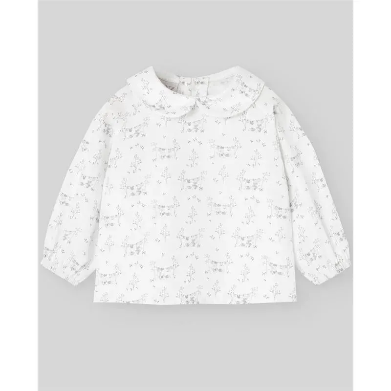 Paz Rodriguez - Woven Newborn Blouse Pulgarcito, Grey Pear