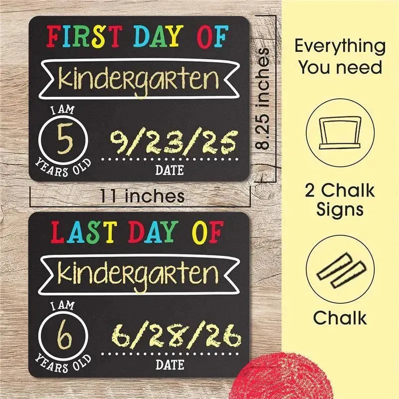 Pearhead Baby - First and Last Day Chalkboard Signs, Reusable And Erasable Chalkboard - Image 4