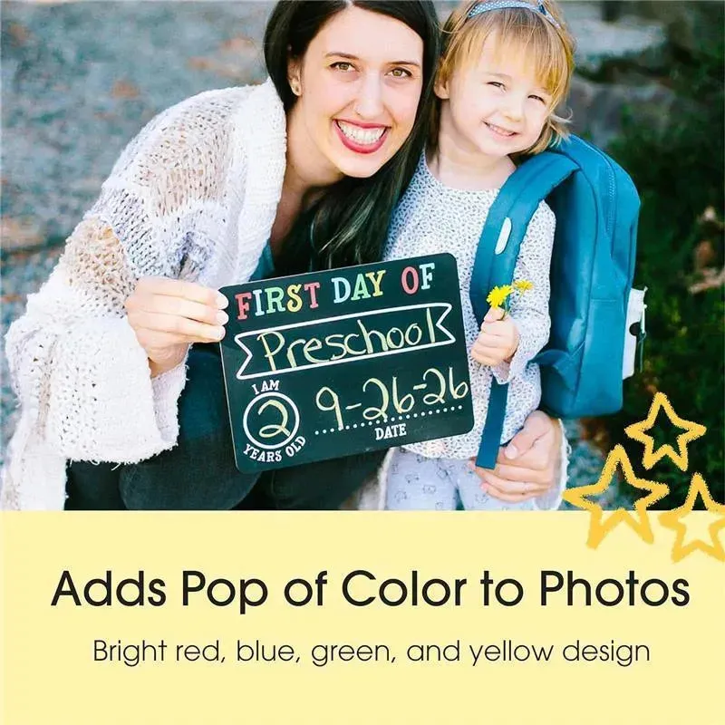 Pearhead Baby - First and Last Day Chalkboard Signs, Reusable And Erasable Chalkboard - Image 6