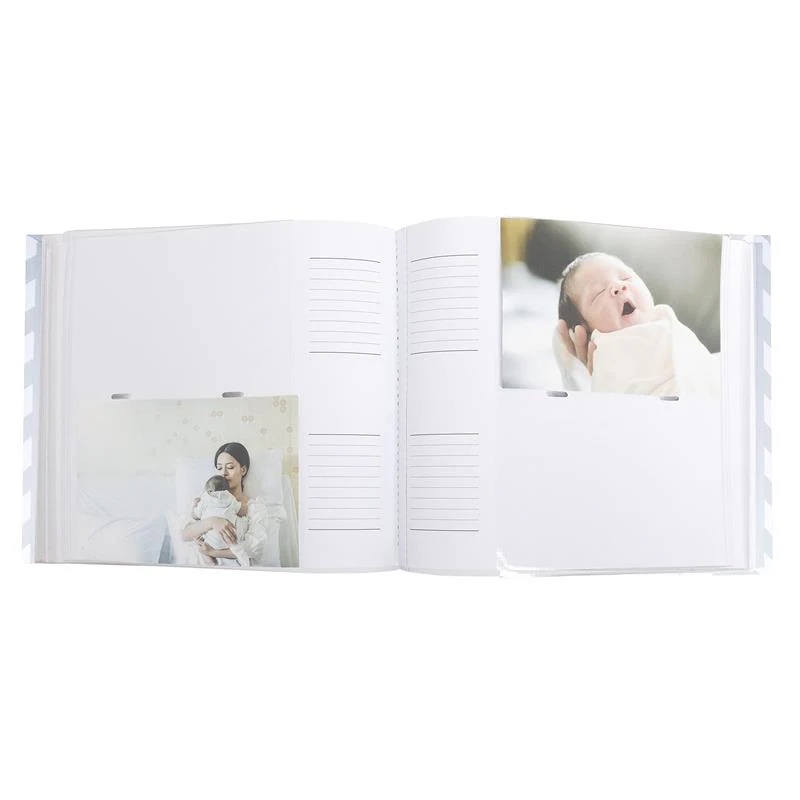 Pearhead - Baby Photo Album With Guided Journal Pages, Chevron Gray - Image 3