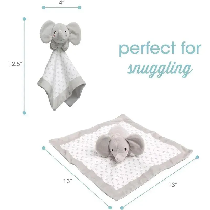 Pearhead Baby - Security Blanket, Snuggle Toy Stuffed Animal, Gray Elephant Lovey - Image 2