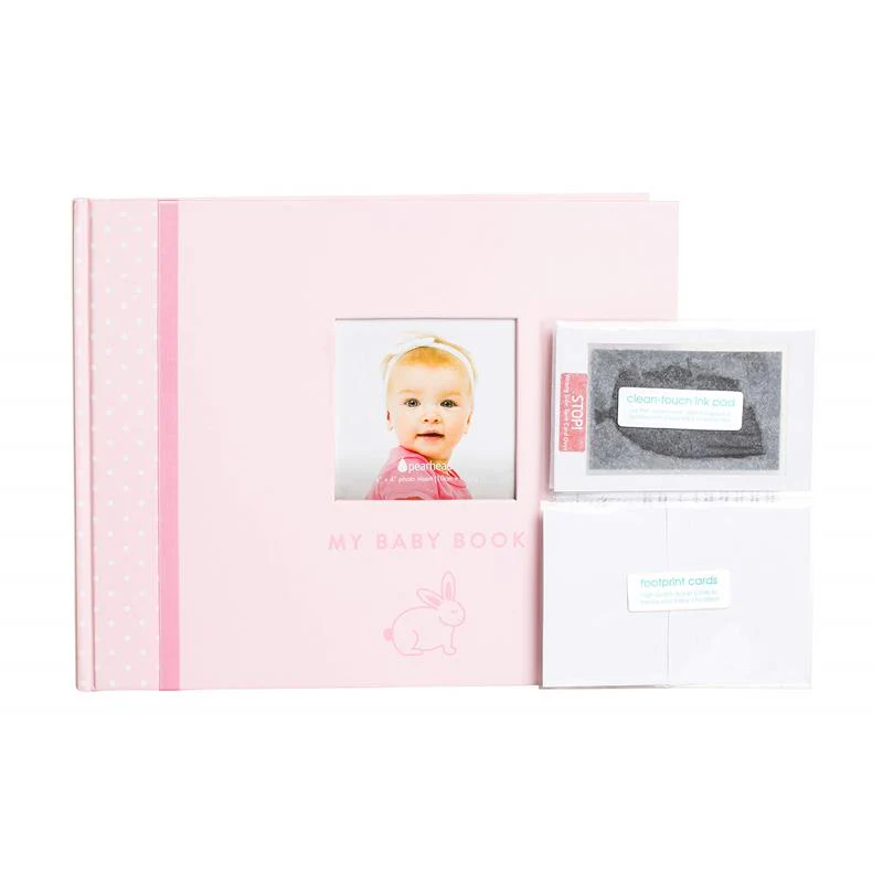 Pearhead - Bunny Baby Memory Book With Clean-Touch Ink Pad, Pink - Image 3