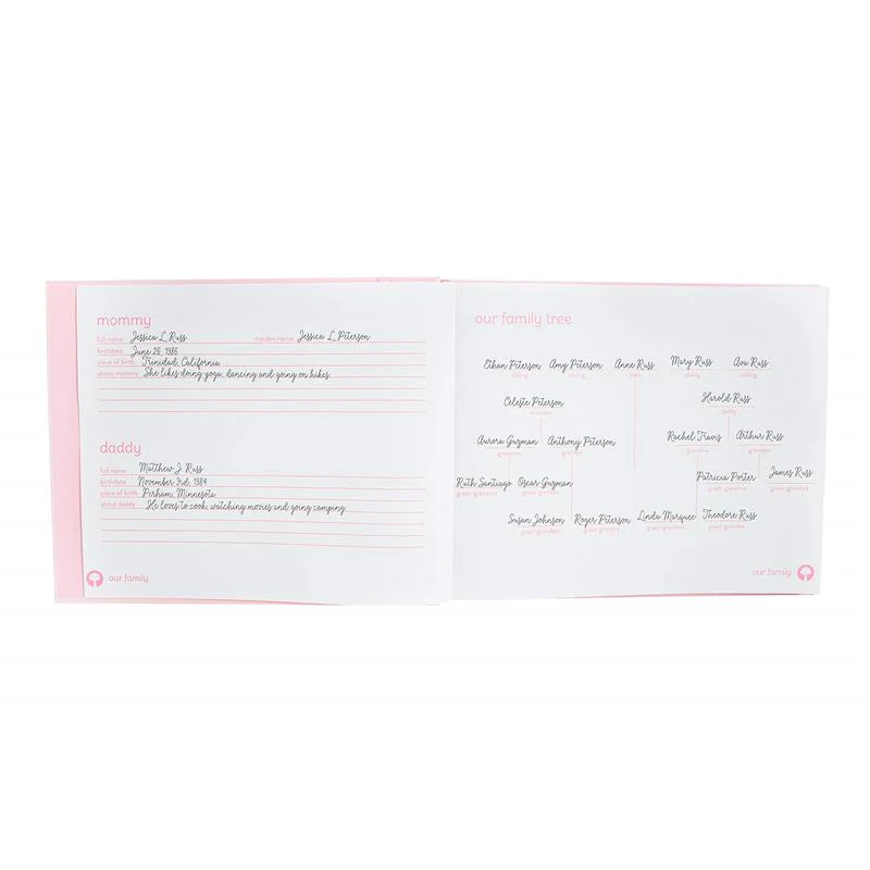 Pearhead - Bunny Baby Memory Book With Clean-Touch Ink Pad, Pink - Image 4