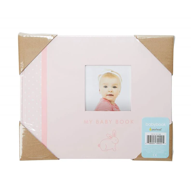 Pearhead - Bunny Baby Memory Book With Clean-Touch Ink Pad, Pink - Image 6