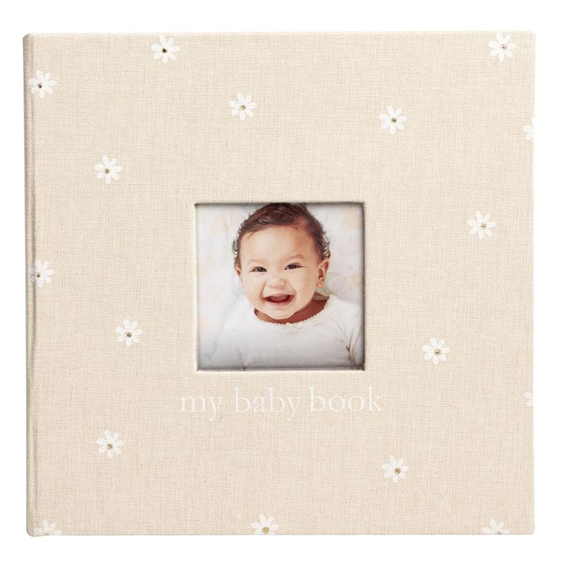 Pearhead - Daisy Linen Baby Book, Memory Book