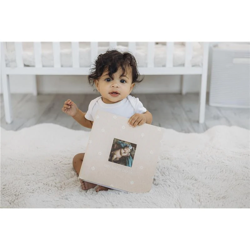 Pearhead - Daisy Linen Baby Book, Memory Book - Image 4