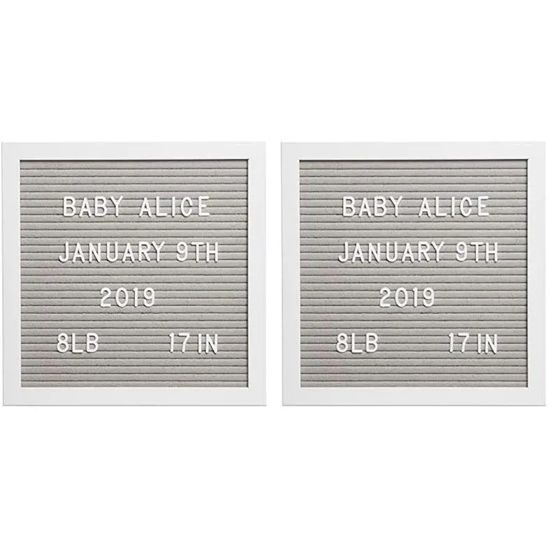 Pearhead - Felt 10X10 Letterboard Set, Gray