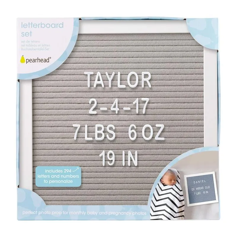 Pearhead - Felt 10X10 Letterboard Set, Gray - Image 3