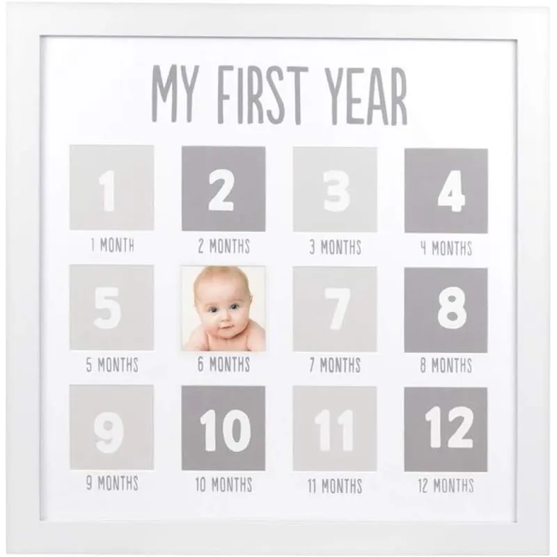 Pearhead - First Year Baby Photo Frame, White