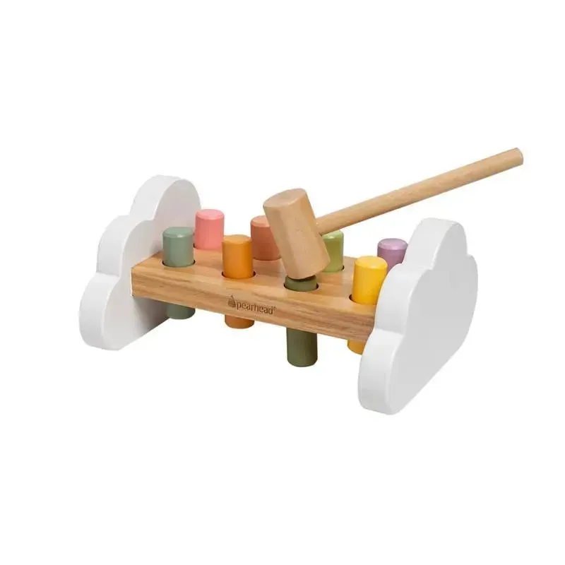 Pearhead - Montessori Hammer Bench Toy, Pounding and Hammering Wooden Toy for Ages 1+ Years - Image 2