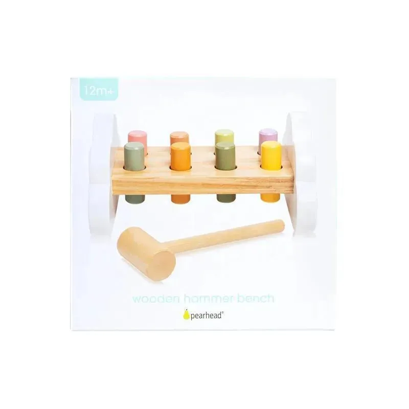 Pearhead - Montessori Hammer Bench Toy, Pounding and Hammering Wooden Toy for Ages 1+ Years - Image 3