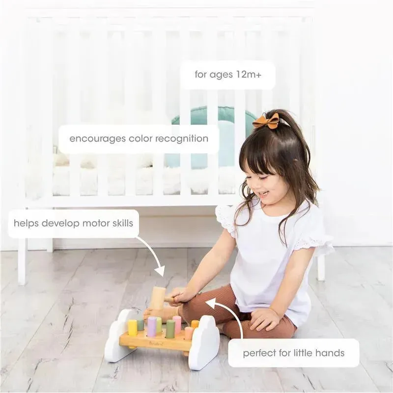 Pearhead - Montessori Hammer Bench Toy, Pounding and Hammering Wooden Toy for Ages 1+ Years - Image 6