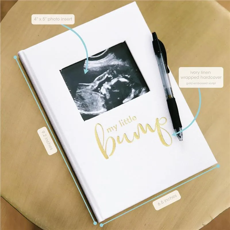 Pearhead - My Little Bump Linen Pregnancy Journal, Ivory - Image 8