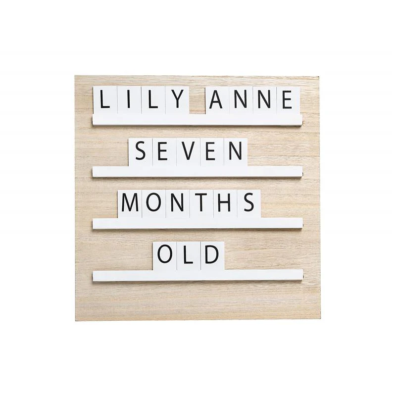 Pearhead - Natural Wood And Black Felt Classic Letter Board Set