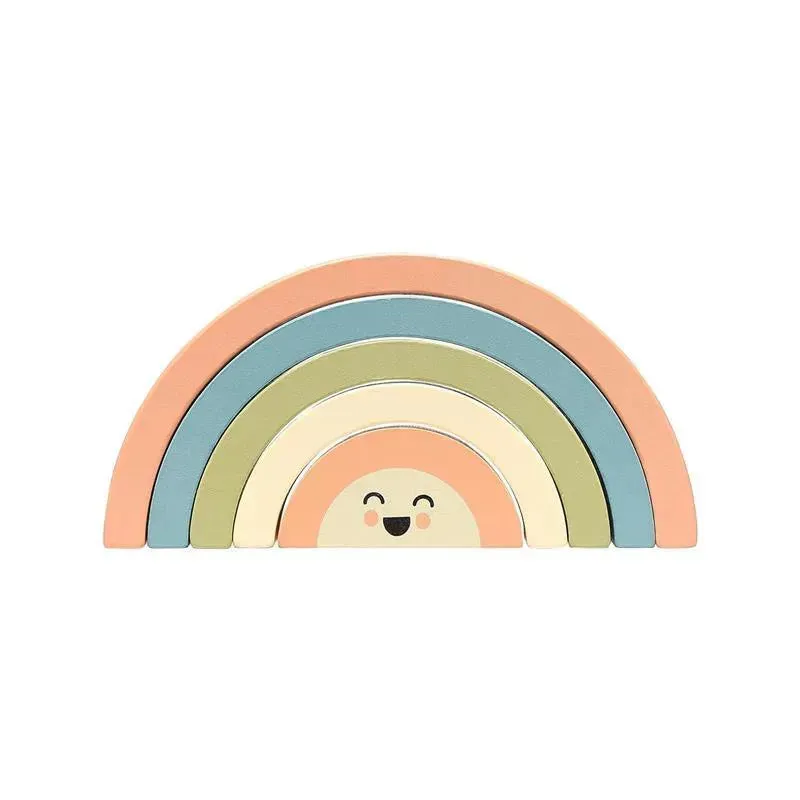 Pearhead - Pearhead Wooden Rainbow Stacking Toy, Baby and Toddler Montessori Toy Ages 1+ Years