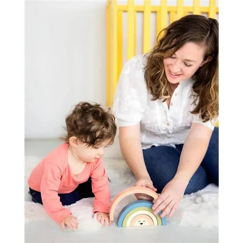 Pearhead - Pearhead Wooden Rainbow Stacking Toy, Baby and Toddler Montessori Toy Ages 1+ Years - Image 10