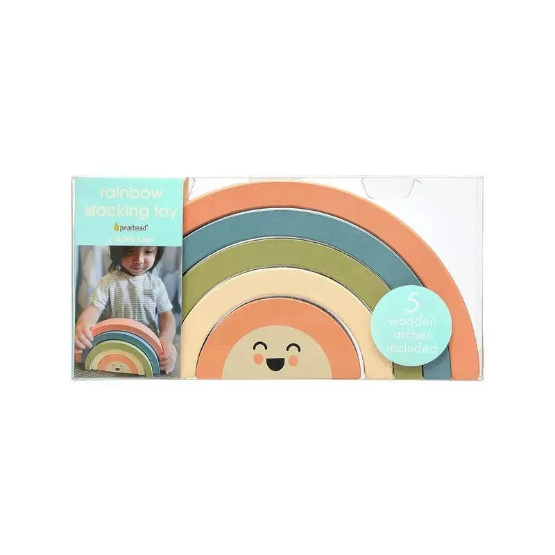 Pearhead - Pearhead Wooden Rainbow Stacking Toy, Baby and Toddler Montessori Toy Ages 1+ Years - Image 11