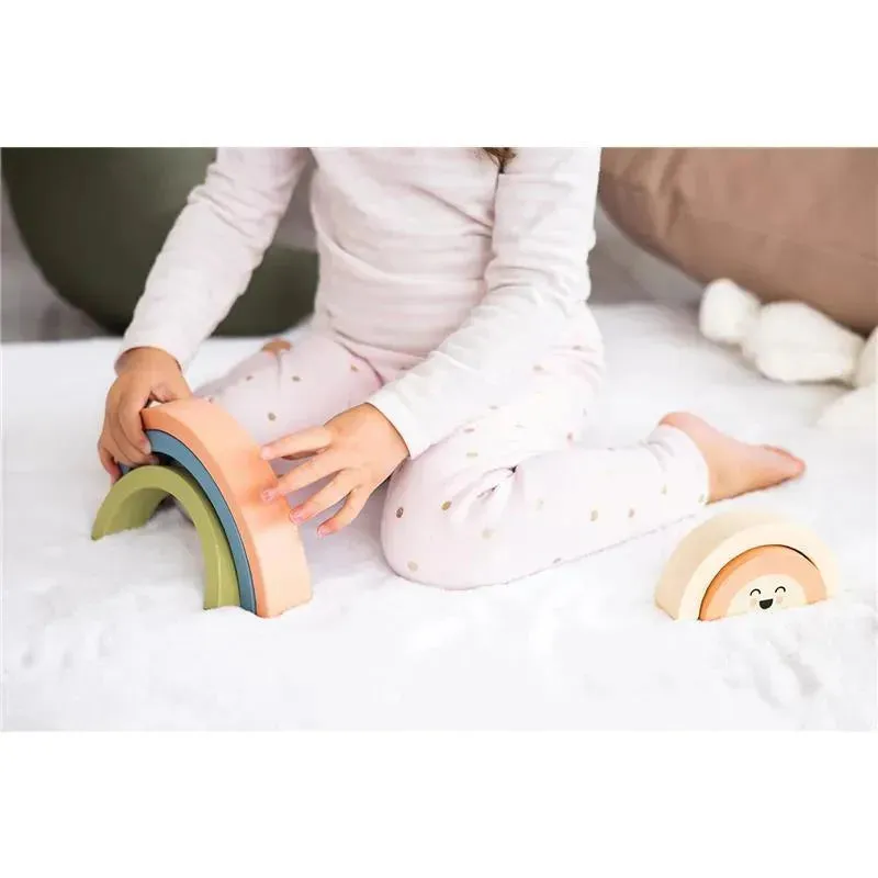 Pearhead - Pearhead Wooden Rainbow Stacking Toy, Baby and Toddler Montessori Toy Ages 1+ Years - Image 6