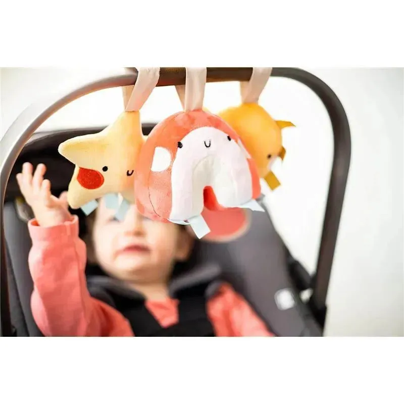 Pearhead - Rainbow Sun and Stars Stroller Toys, Plush Corduroy Baby Travel Car Seat Toy, Set of 3 - Image 3