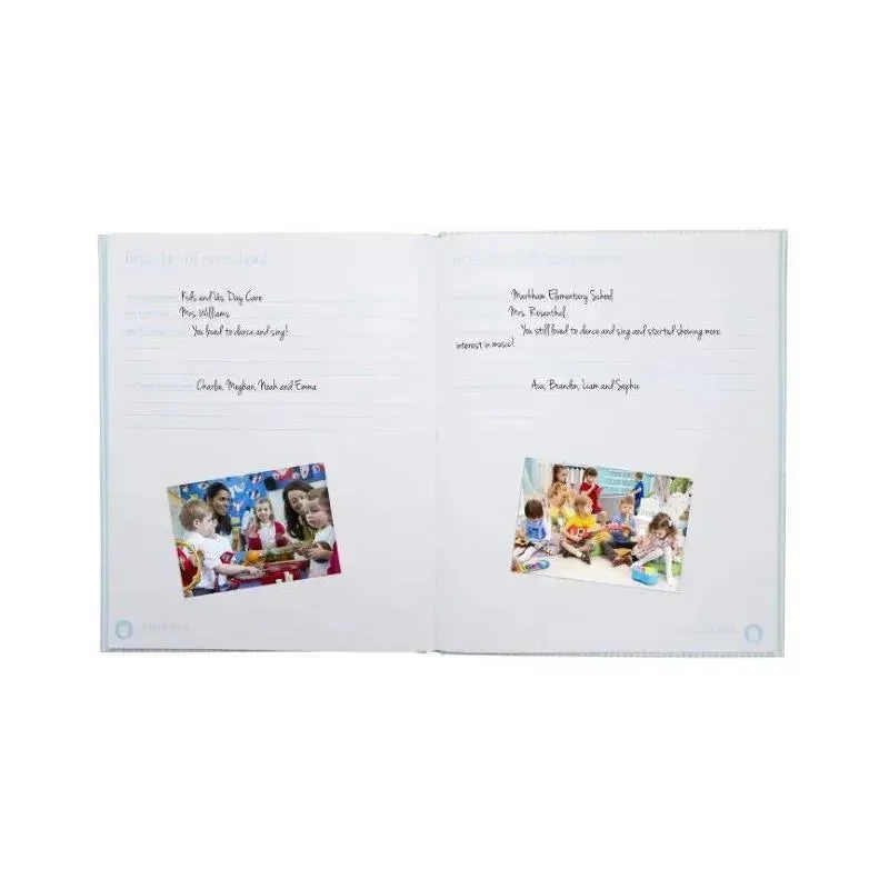 Pearhead - Seersucker Baby Book And Clean Touch Ink Pad, Blue - Image 4