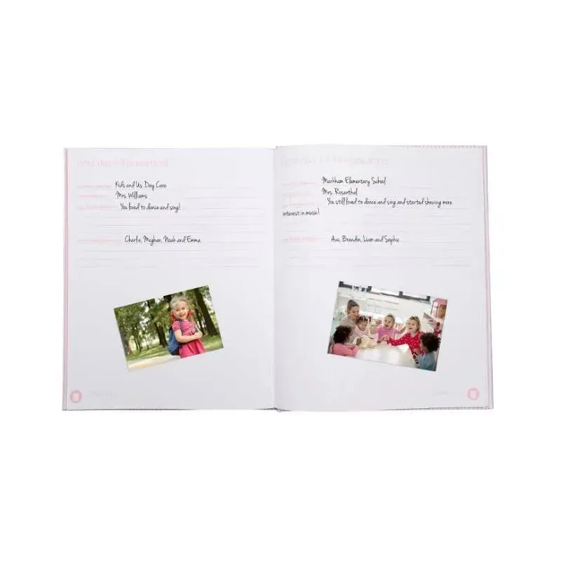 Pearhead - Seersucker Baby Book And Clean Touch Ink Pad, Pink - Image 4