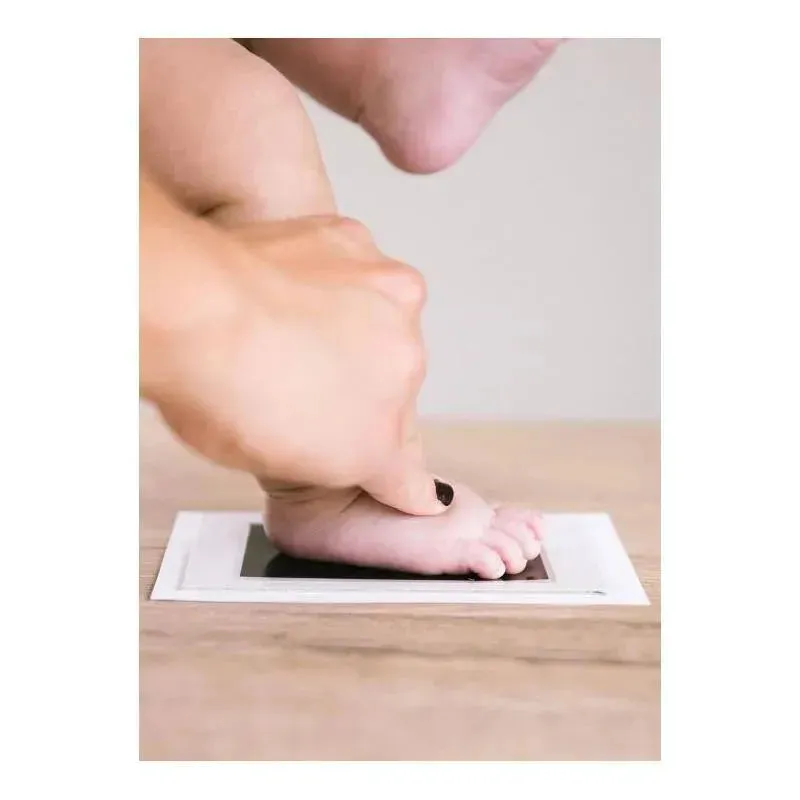 Pearhead - Seersucker Baby Book And Clean Touch Ink Pad, Pink - Image 6