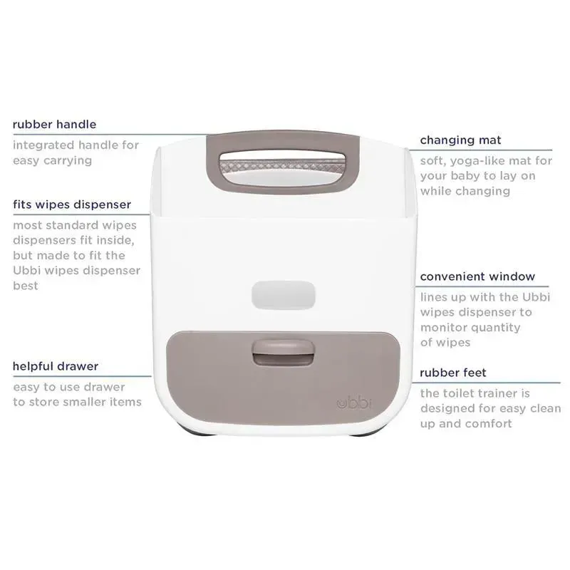 Pearhead - Ubbi Portable Diaper Caddy and Changing Mat, Diaper Storage, Taupe - Image 3