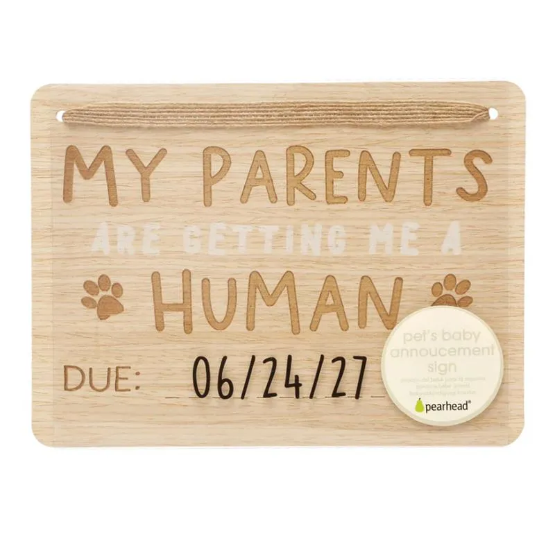 Pearhead - Wooden Pet Pregnancy Announcement Sign - Image 6