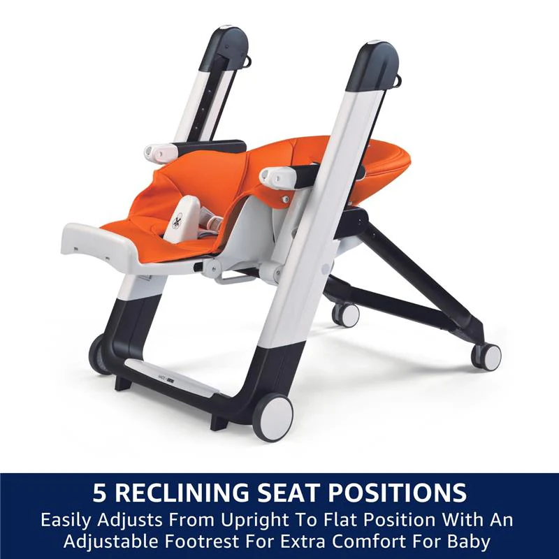 Peg-Perego - Siesta Grow with Baby Folding High Chair & Recliner, Astral (Beige) - Image 4