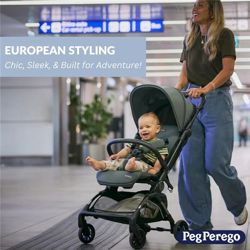 Peg Perego - Volo Ultra Lightweight Carry On Compliant Travel Strolle, Mon Amour (Beige & Pink) - Image 2