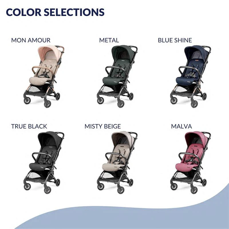 Peg Perego - Volo Ultra Lightweight Carry On Compliant Travel Strolle, Mon Amour (Beige & Pink) - Image 4