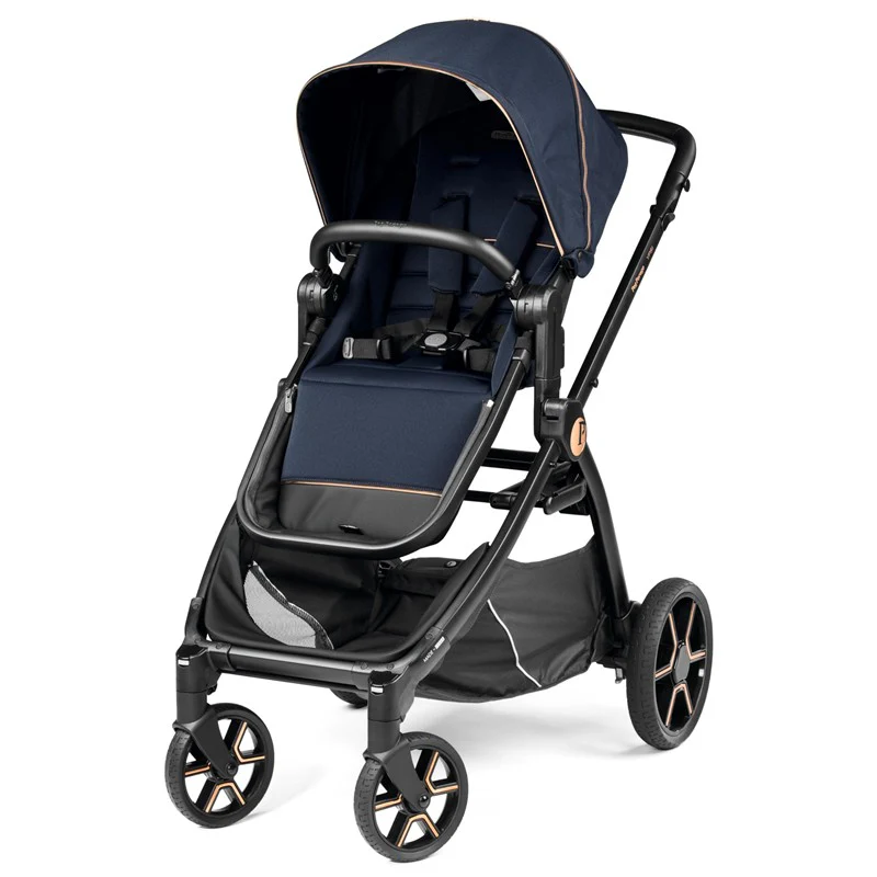 Peg Perego Ypsi – Compact Single to Double Stroller – Compatible with All Primo Viaggio Infant Car Seats & Ypsi Bassinets - Made in Italy - Blue Sh