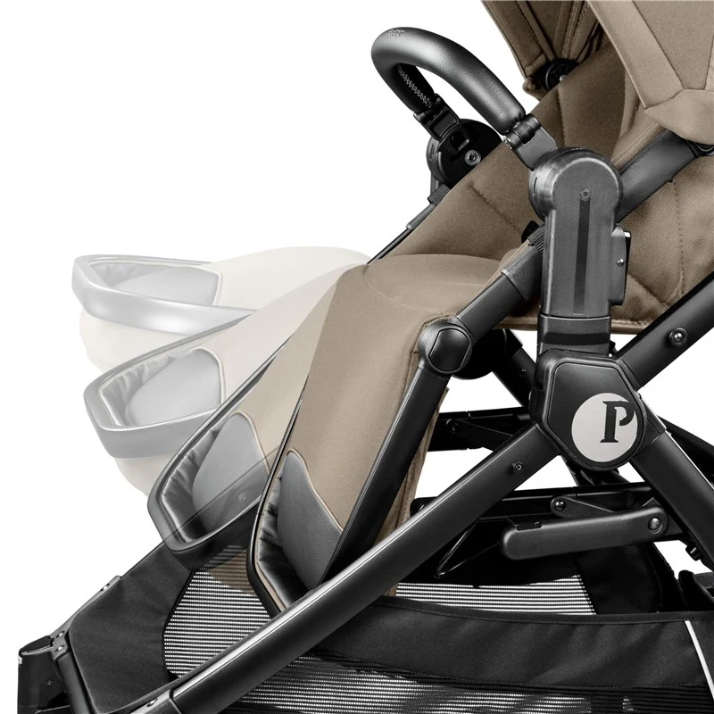 Peg Perego Ypsi – Compact Single to Double Stroller, Vanilla Blend (Black/Cream) - Image 3