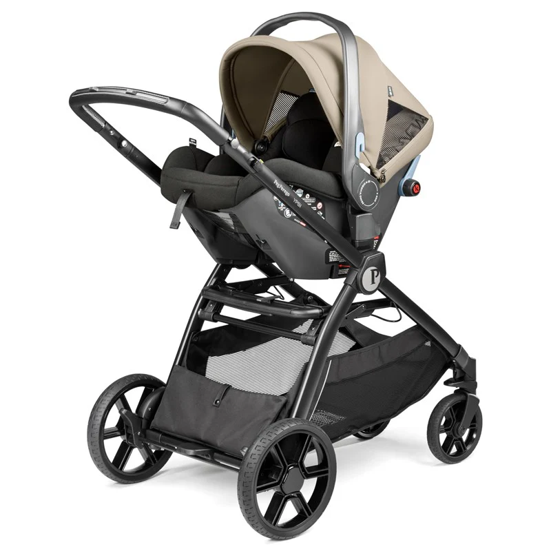 Peg Perego Ypsi – Compact Single to Double Stroller, Vanilla Blend (Black/Cream) - Image 5