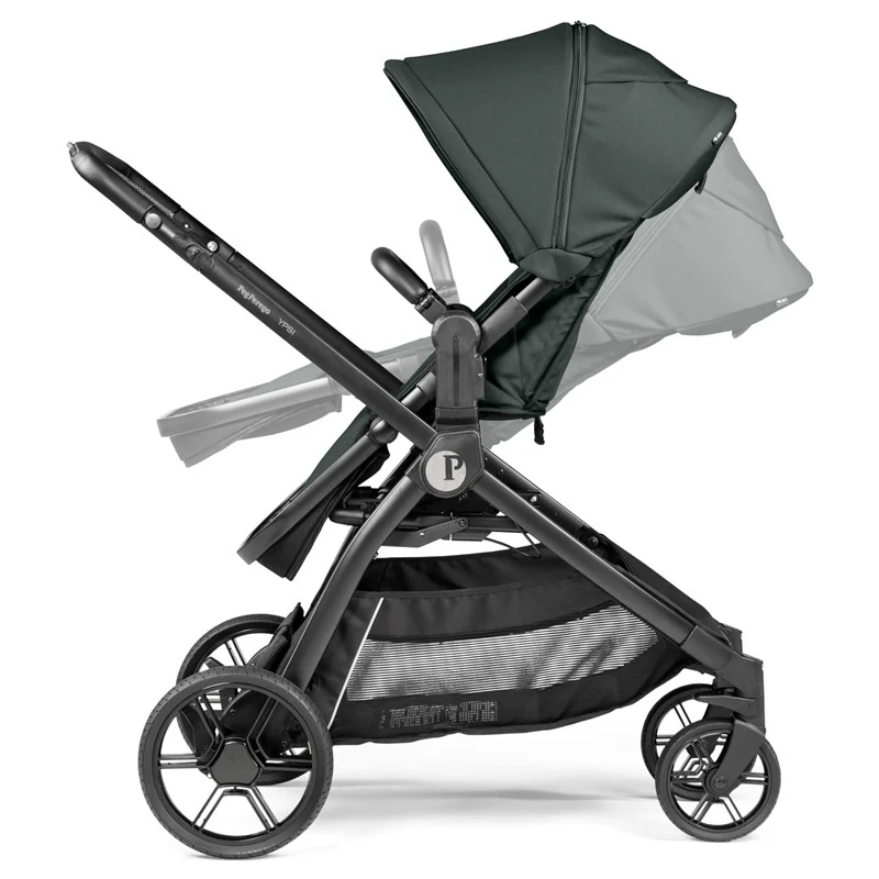 Peg Perego Ypsi Single to Double Stroller – Metal (Sage Green) - Image 6