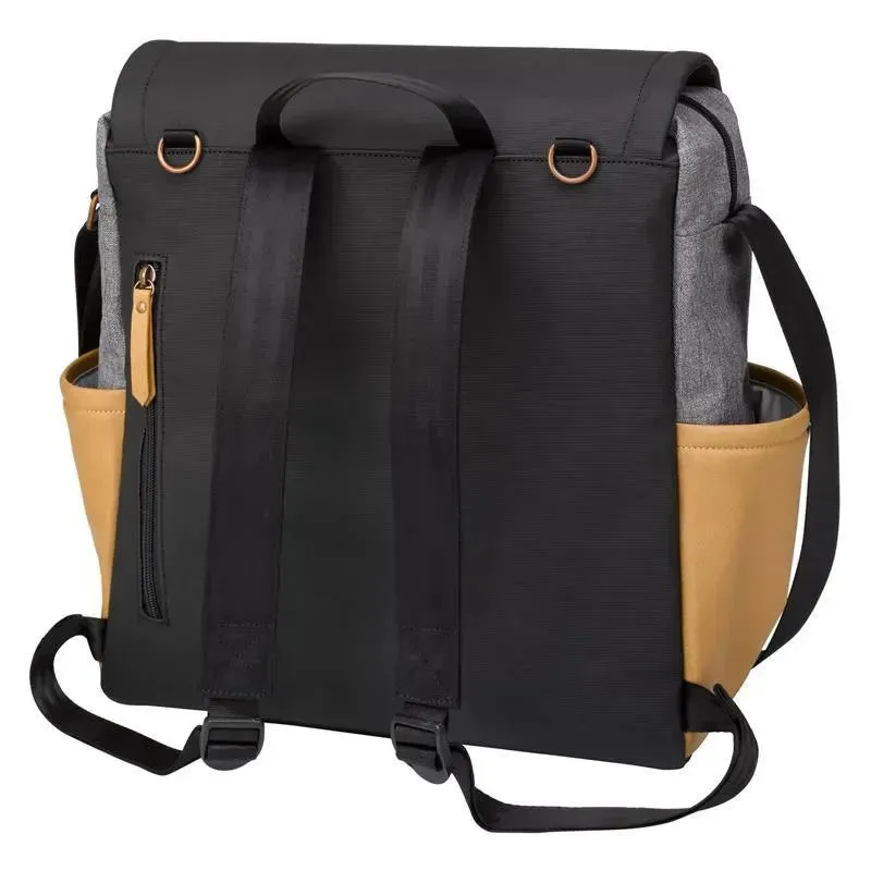 Petunia - Boxy Backpack Diaper Bag, Camel/Graphite - Image 4