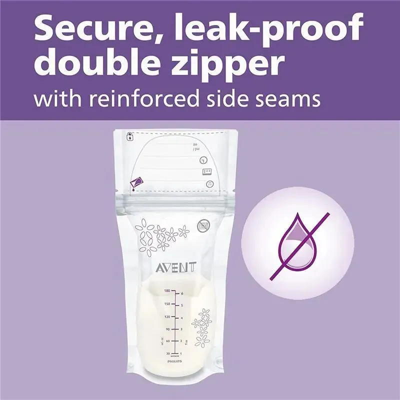Avent - 50Ct Breast Milk Storage Bags, 6Oz/180Ml - Image 3