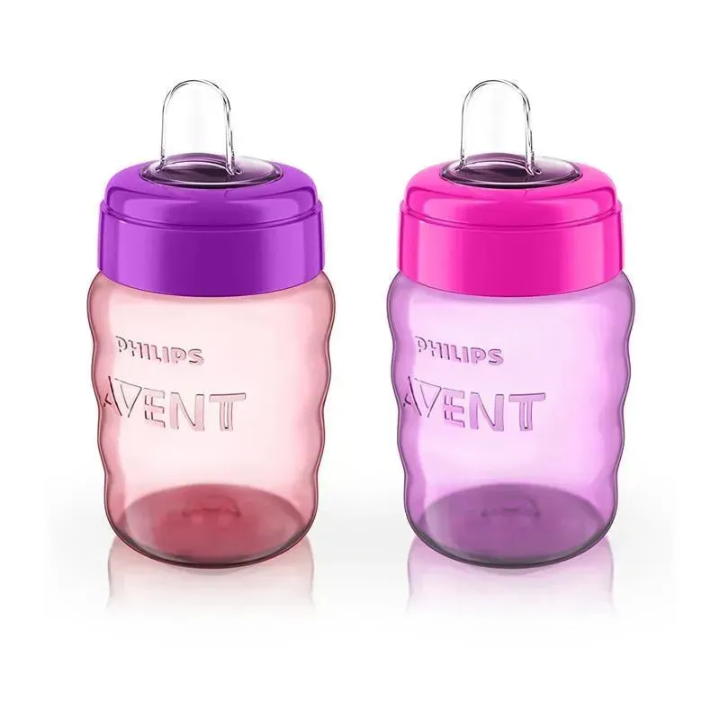 Avent - 2Pk My Easy Sippy Cup, Pink/Purple, 9Oz - Image 3