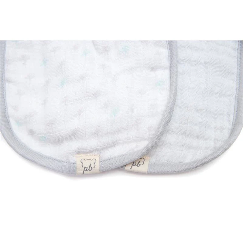 Piccolo Bambino 2pk Grey Muslin Bibs For Baby Boy - Image 2