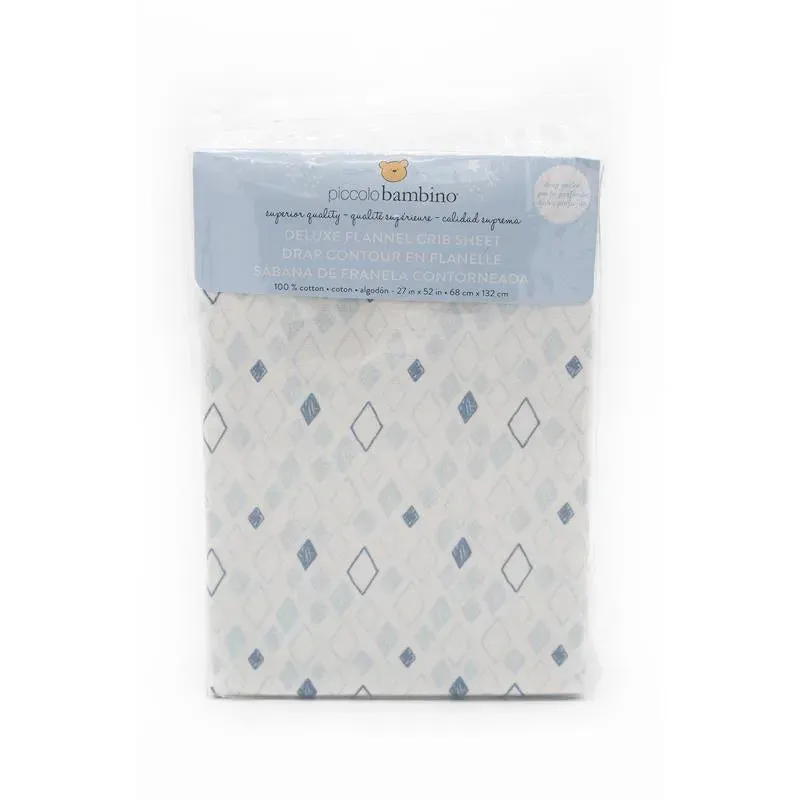 Piccolo Bambino Blue Diamond Crib Sheets