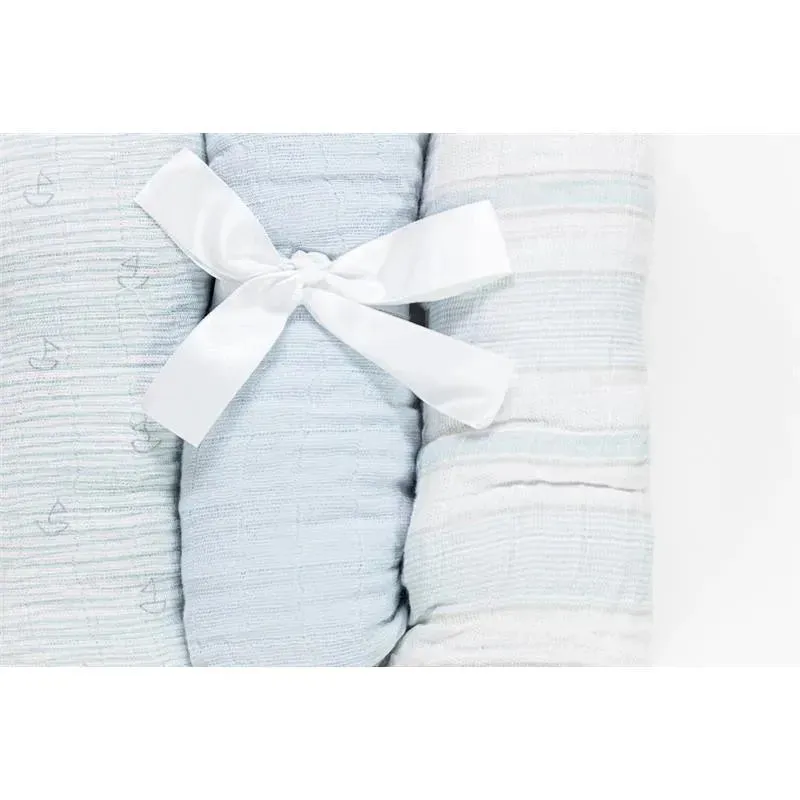 Piccolo Bambino Boy 3pk Muslin Swaddle Blankets In A Box - Image 2