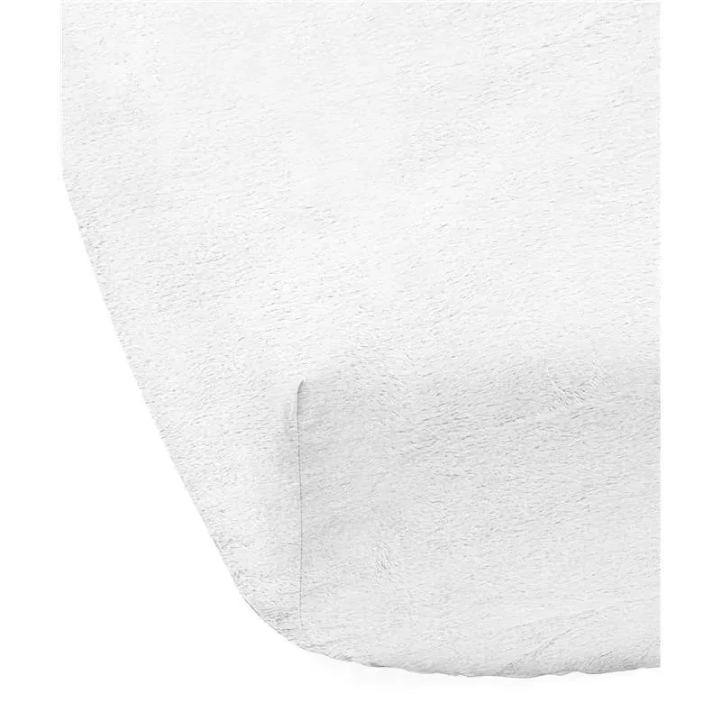 Piccolo Bambino Deluxe Deep Pocket Chamois Crib Sheet In Vinyl - White - Image 2