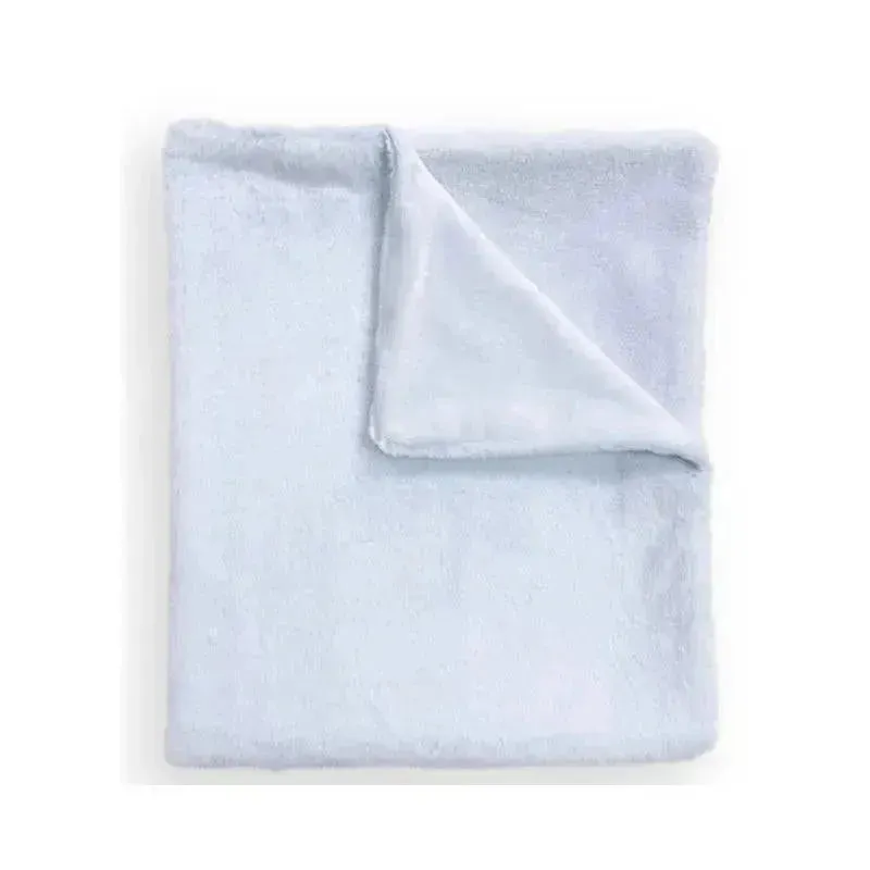 Piccolo Bambino - Faux Fur Stroller Blanket On Wooden Hanger Blue