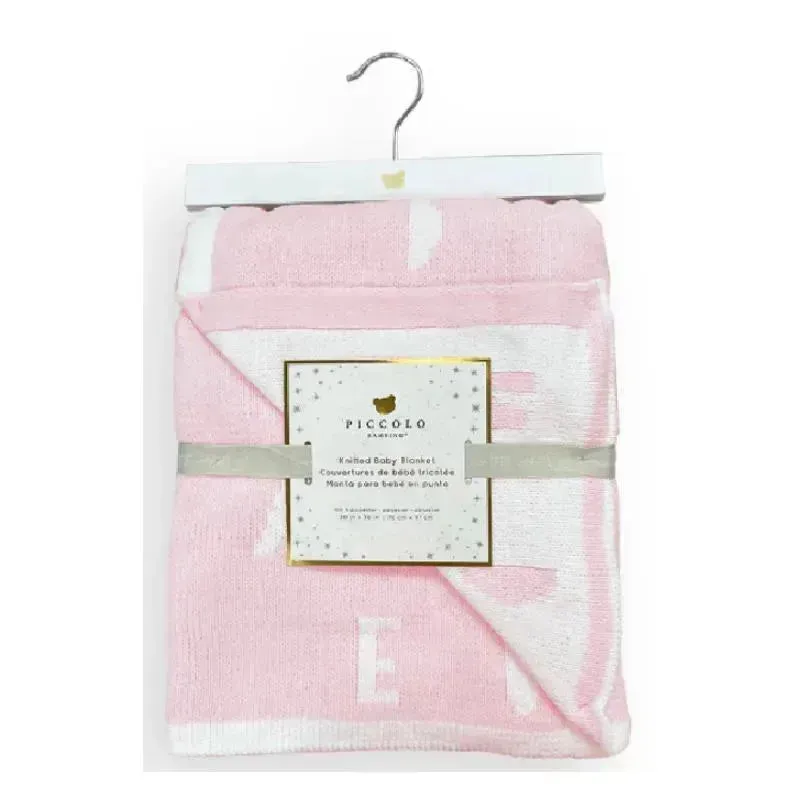 Piccolo Bambino - Feather Chenille Blanket Stroller Blanket On Wooden Hanger Pink - Image 2