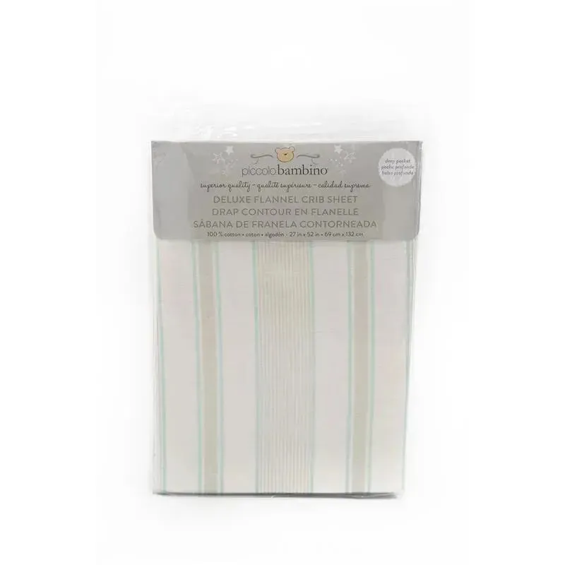 Piccolo Bambino Neutral Striped Baby Crib Sheet