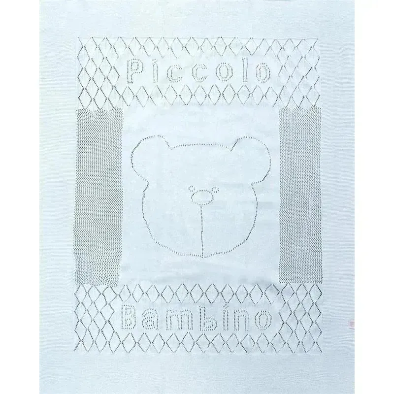 Piccolo Bambino - Pointelle Signature Stroller Blanket With Gift Box Blue