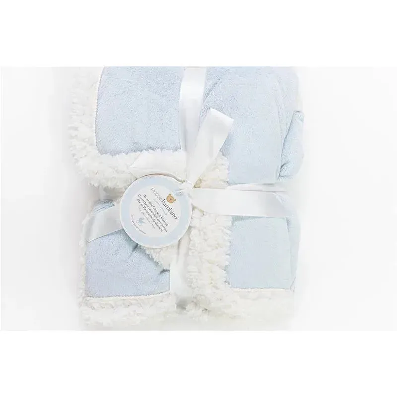 Piccolo Bambino Reversible Chamois Baby Blankets,Blue - Image 2